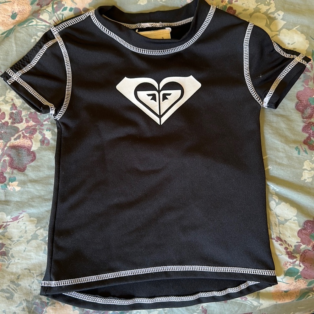 Roxy Girl Whole Hearted Short Sleeve Rash Guard size 3T EUC
